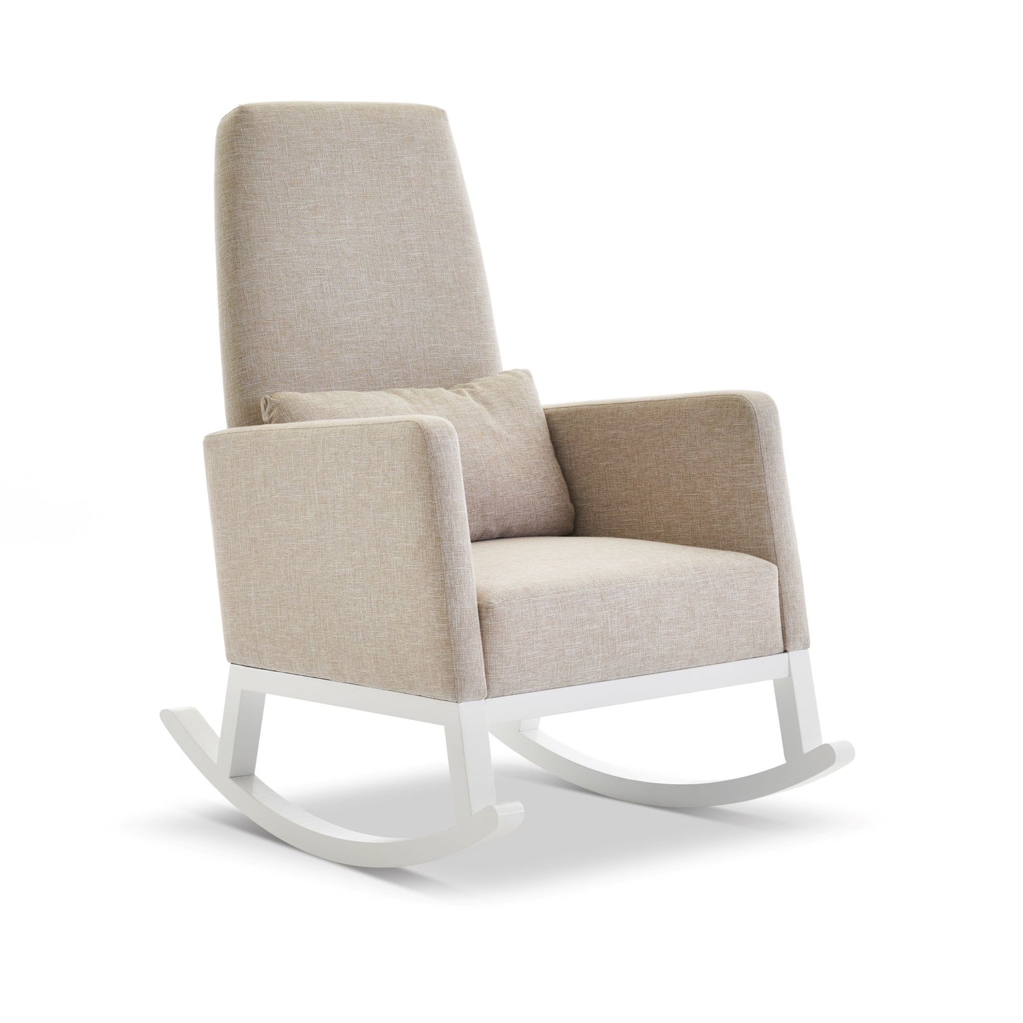 OBABY High Back Rocking Chair - Stone &  Oatmeal