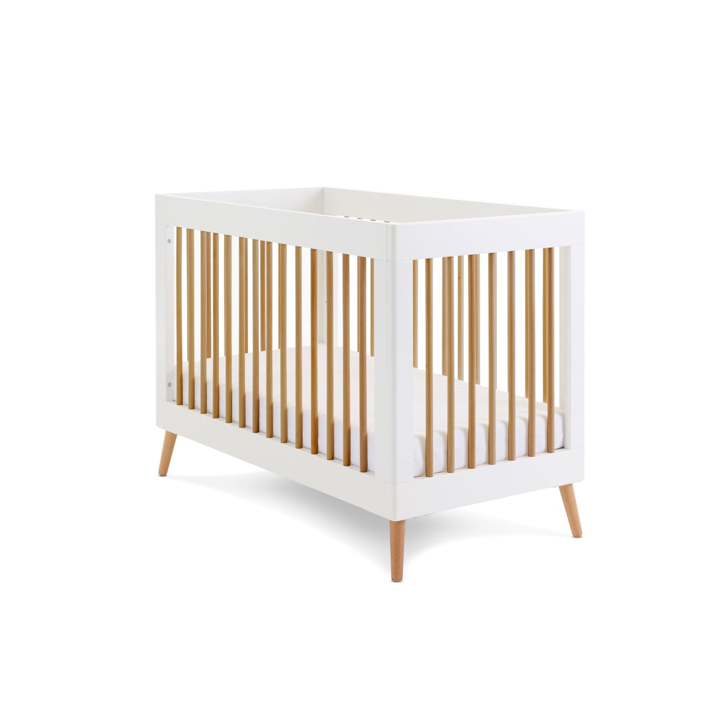 OBABY Maya Mini Cot Bed - available in Slate or White and Natural Wood Finish