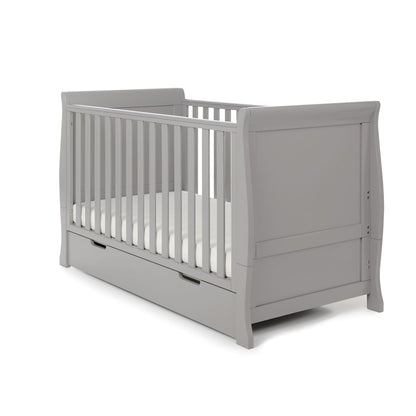 OBABY Stamford Classic Sleigh Cot Bed - available in Warm Grey and White