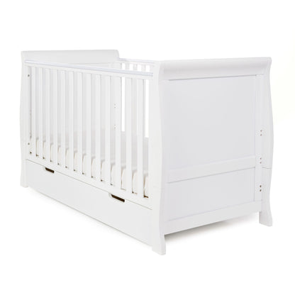 OBABY Stamford Classic Sleigh Cot Bed - available in Warm Grey and White