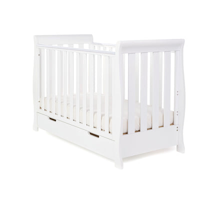 OBABY Stamford Mini Sleigh Cot Bed - available in Warm Grey and White