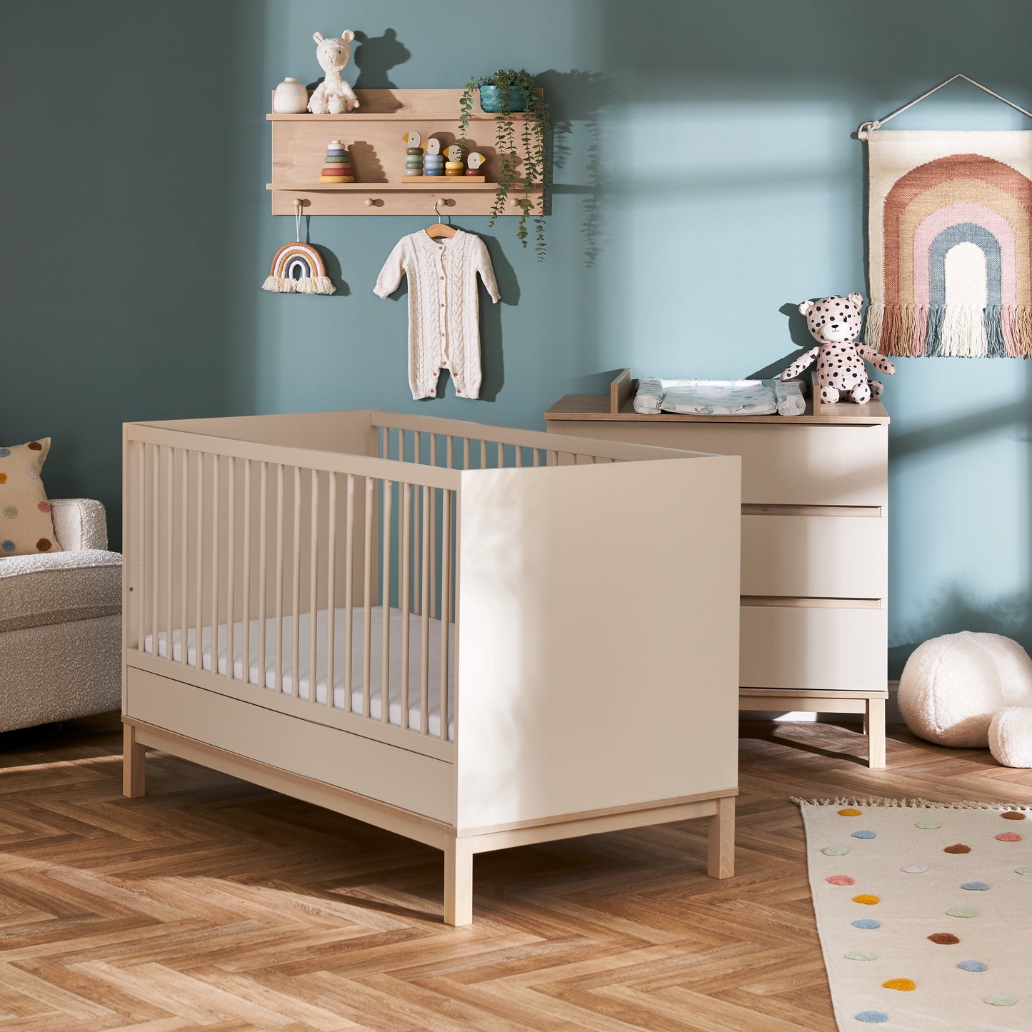 OBABY Astrid Cot Bed – Satin or White