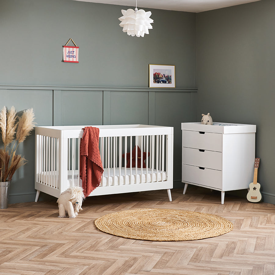 Obaby Maya Scandi 2 Piece Room Set White with Natural, Slate with Natural & Nordic White