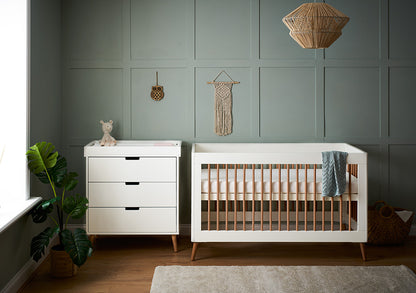 Obaby Maya Scandi 2 Piece Room Set White with Natural, Slate with Natural & Nordic White