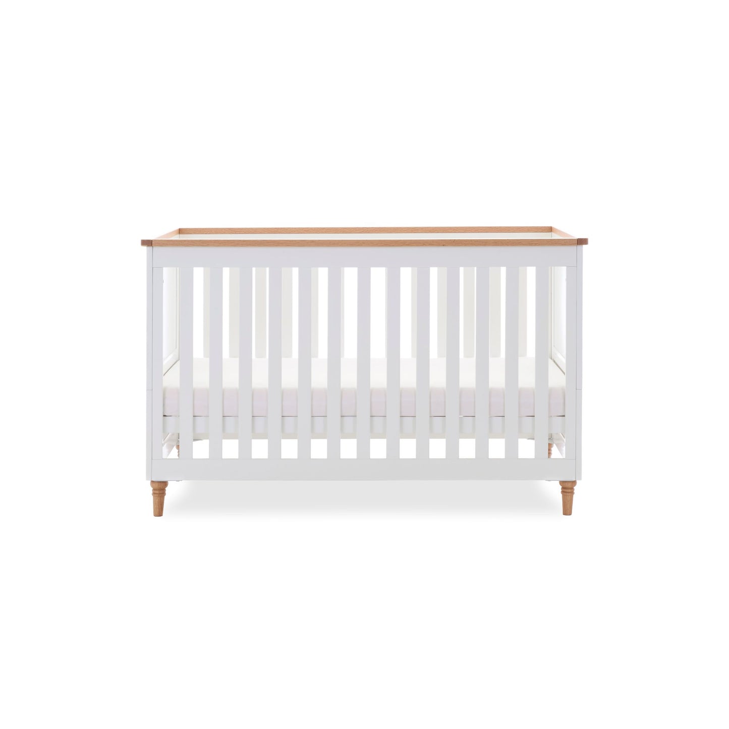 OBABY Orla Cot Bed - White with Oak