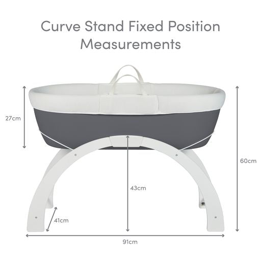 Shnuggle Moses Basket Stand Curve White