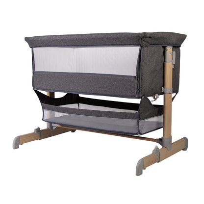 Red Kite Quiet Time Una Bedside Crib/Co Sleeper -  Grey