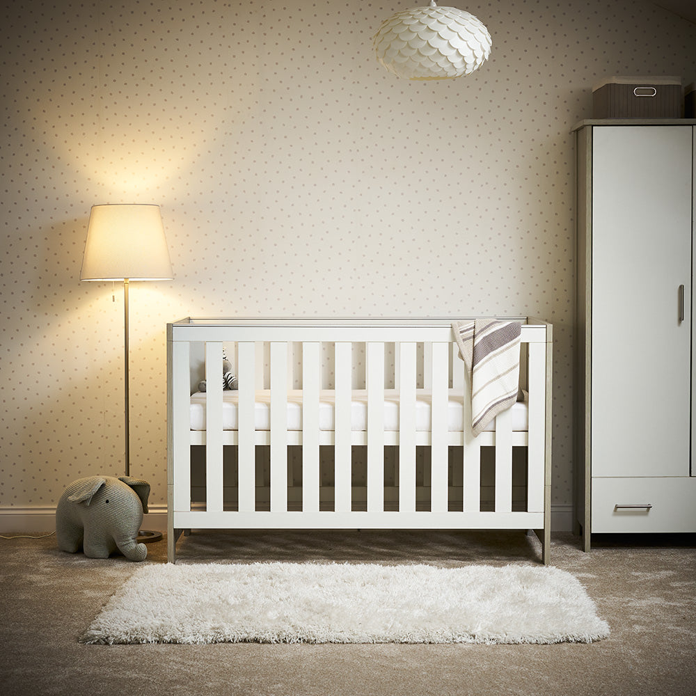 Obaby Nika 3 Piece Room Set - Grey Wash with White, Grey Wash & White Wash