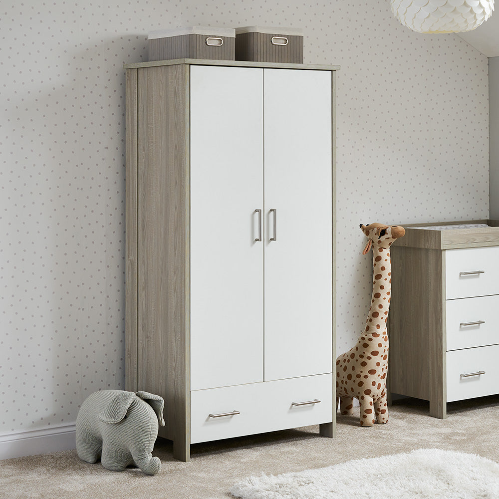 Obaby Nika 3 Piece Room Set - Grey Wash with White, Grey Wash & White Wash