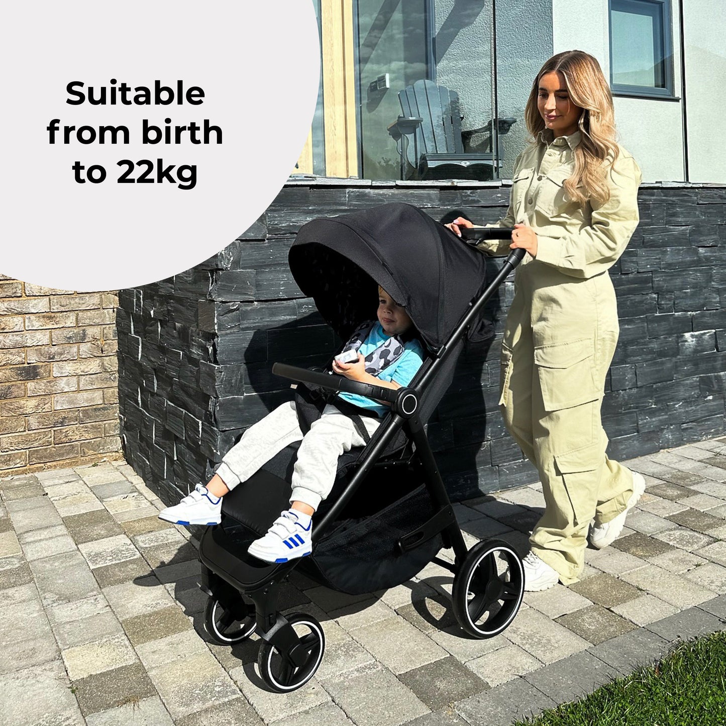 My Babiie MB160 Pushchair - Blue Plaid, Grey Leaf Tropical, Oatmeal, Black Leopard