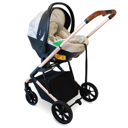 My Babiie MB500i 3-in-1 Travel System with i-Size Car Seat - Rose Gold Marble, Rose Gold Stone, Opal Blue , Midnight Gunmetal