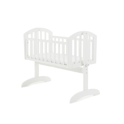 Sophie Swinging Crib + Mattress – Warm Grey & White